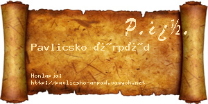 Pavlicsko Árpád névjegykártya